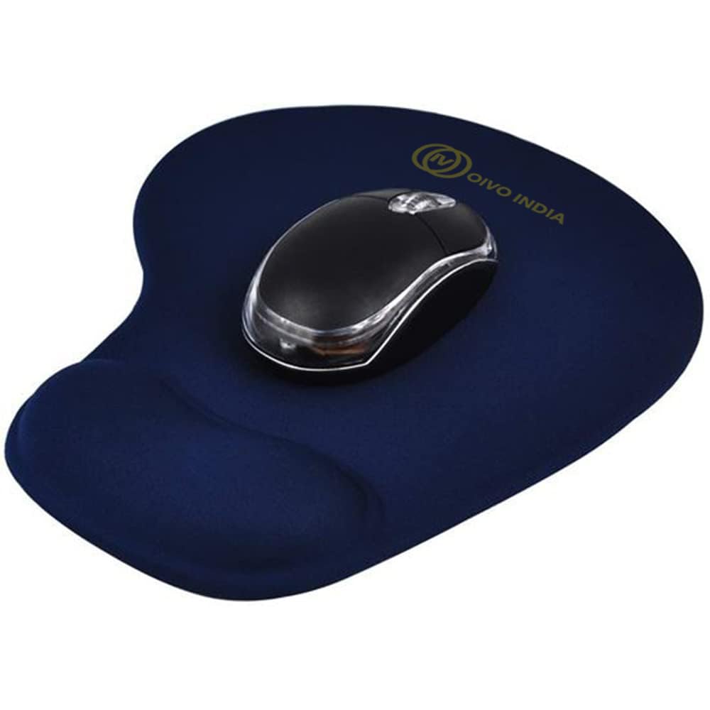 OIVO INDIA Gel Mouse pad with Wrist Rest, Gaming Mouse Pad with Lycra Cloth Nonslip for Laptop, Computer, Home & Office (240x200mm) (Dark Blue)