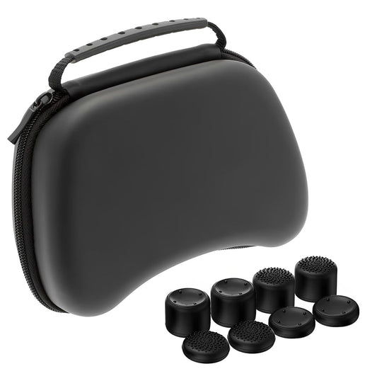 OIVO INDIA Black Cover Compatible for PS5/PS4 Game Controller Remote Case with Black ThumbGrip Set