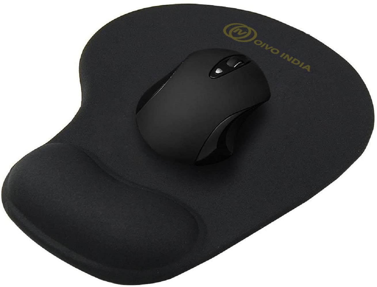 OIVO INDIA Mouse Pad, Ergonomic Mouse Pad with Comfortable Gel Wrist Rest Support, Non-Slip PU Base for Easy Typing Pain Relief, Durable and Washable, Classic (240x200mm) (Black)