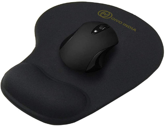 OIVO INDIA Mouse Pad, Ergonomic Mouse Pad with Comfortable Gel Wrist Rest Support, Non-Slip PU Base for Easy Typing Pain Relief, Durable and Washable, Classic (240x200mm) (Black)
