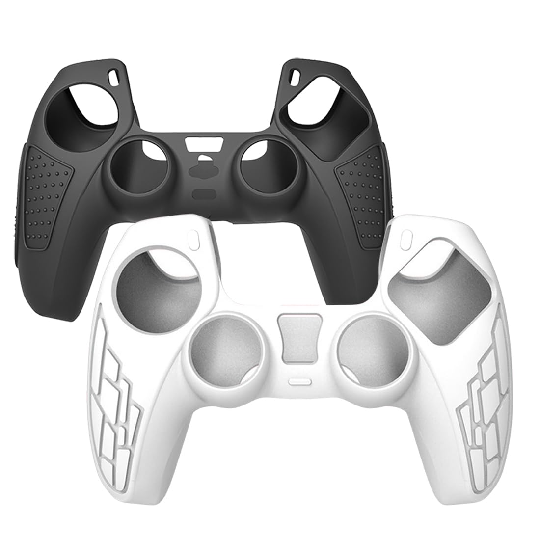 OIVO INDIA White & Black Controller Silicone Cover PS5 Controller Skin Non Slip Protective Case Sleeve Compatible with PlayStation 5 Controller (Combo 2)