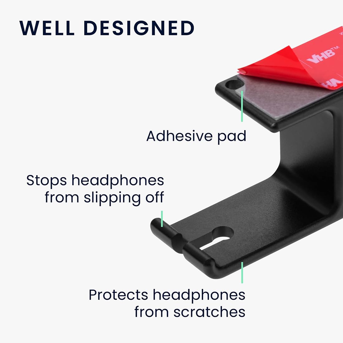 OIVO INDIA Aluminum Headphone Hanger, Gaming Headset Headphone Hook Holder Mount Under Desk with Cable Organizer for All Headphones (Black)