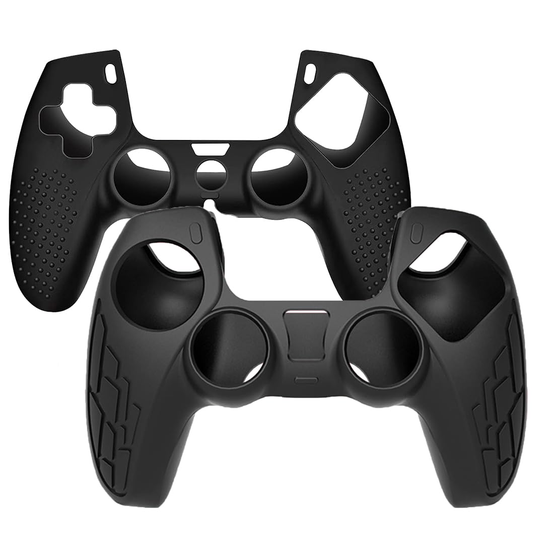 OIVO INDIA Black Controller Silicone Cover PS5 Controller Skin Anti Slip Protective Case Sleeve Compatible with Sony PlayStation 5 Controller (Combo 2)