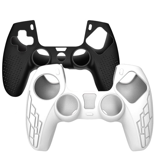 OIVO INDIA White & Black Controller Silicone Cover PS5 Controller Skin Anti Slip Protective Case Sleeve Compatible with Sony PlayStation 5 Controller (Combo 2)