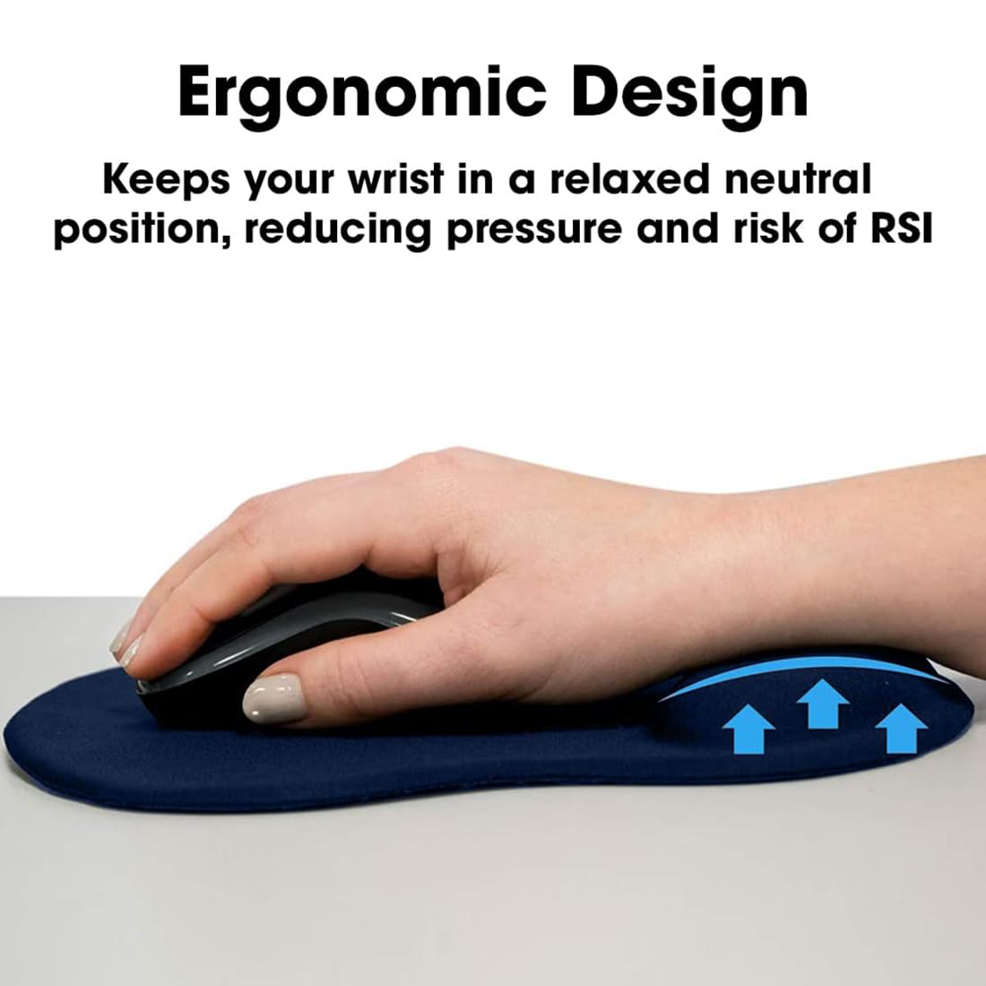 OIVO INDIA Gel Mouse pad with Wrist Rest, Gaming Mouse Pad with Lycra Cloth Nonslip for Laptop, Computer, Home & Office (240x200mm) (Dark Blue)