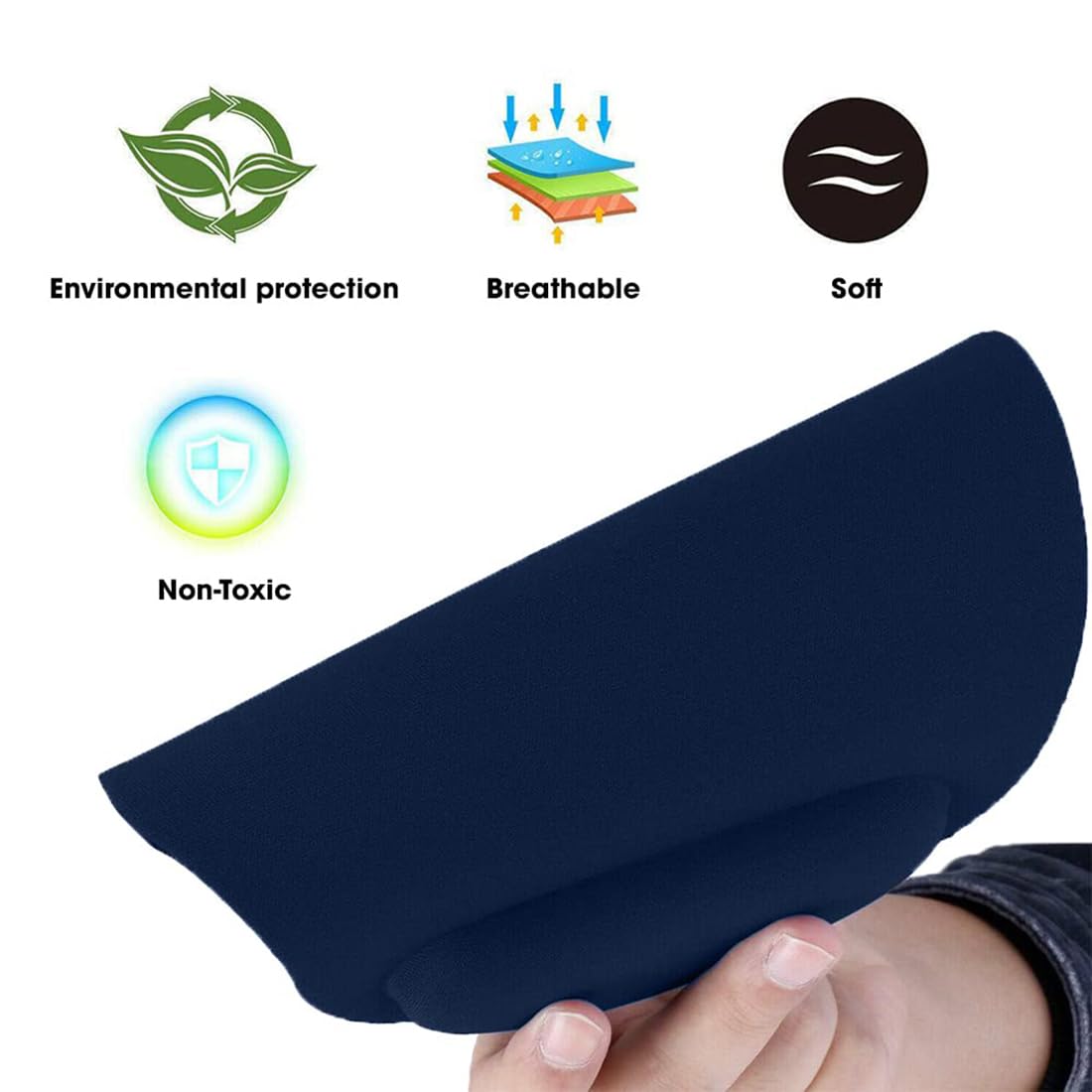 OIVO INDIA Gel Mouse pad with Wrist Rest, Gaming Mouse Pad with Lycra Cloth Nonslip for Laptop, Computer, Home & Office (240x200mm) (Dark Blue)