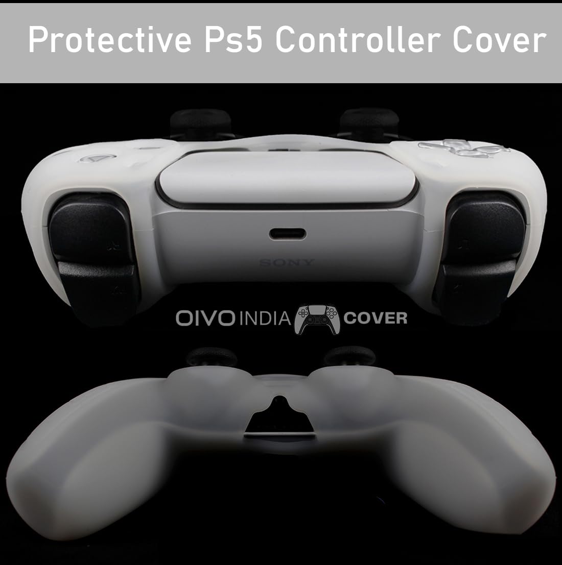 OIVO INDIA White Controller Silicone Cover Case PS5 Controller Skin Anti Slip Protective Sleeve Compatible with Sony PlayStation 5 Controller