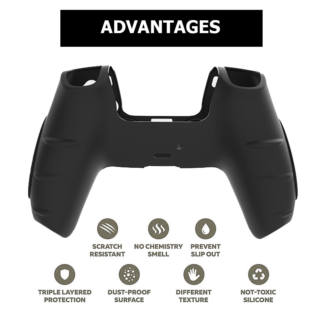 OIVO INDIA White & Black Controller Silicone Cover PS5 Controller Skin Non Slip Protective Case Sleeve Compatible with PlayStation 5 Controller (Combo 2)
