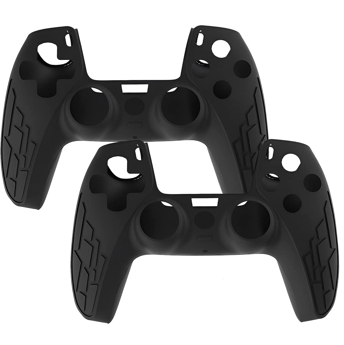 OIVO INDIA Black & White Controller Silicone Cover Case PS5 Controller Skin Anti Slip Protective Sleeve Compatible for Sony Playstation5 (Pack of 2- P5CC06 Zigzag BK+P5CC-08 Multicolor)