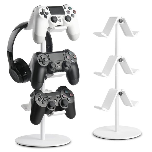 OIVO INDIA Controller Stand 3 Tier,Headphone Holder, Multi Adjustable Game Controller Headset Hanger for All Universal Gaming PC Accessories, Compatible for Xbox PS4 PS5 Nintendo Switch (White)