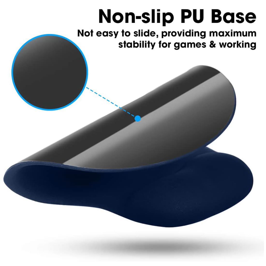 OIVO INDIA Gel Mouse pad with Wrist Rest, Gaming Mouse Pad with Lycra Cloth Nonslip for Laptop, Computer, Home & Office (240x200mm) (Dark Blue)
