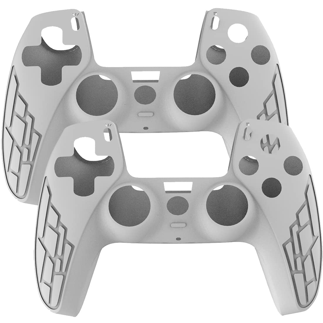 OIVO INDIA Black & White Controller Silicone Cover Case PS5 Controller Skin Anti Slip Protective Sleeve Compatible for Sony Playstation5 (Pack of 2- P5CC06 Zigzag BK+P5CC-08 Multicolor)