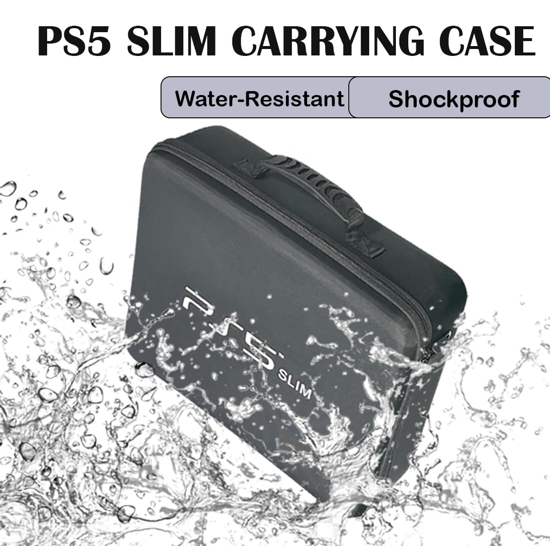 OIVO INDIA Black PS5 Slim Nylon Hard Carrying Storage Case Compatible for PS5 Slim ONLY (PlayStation 5 Slim Bag)