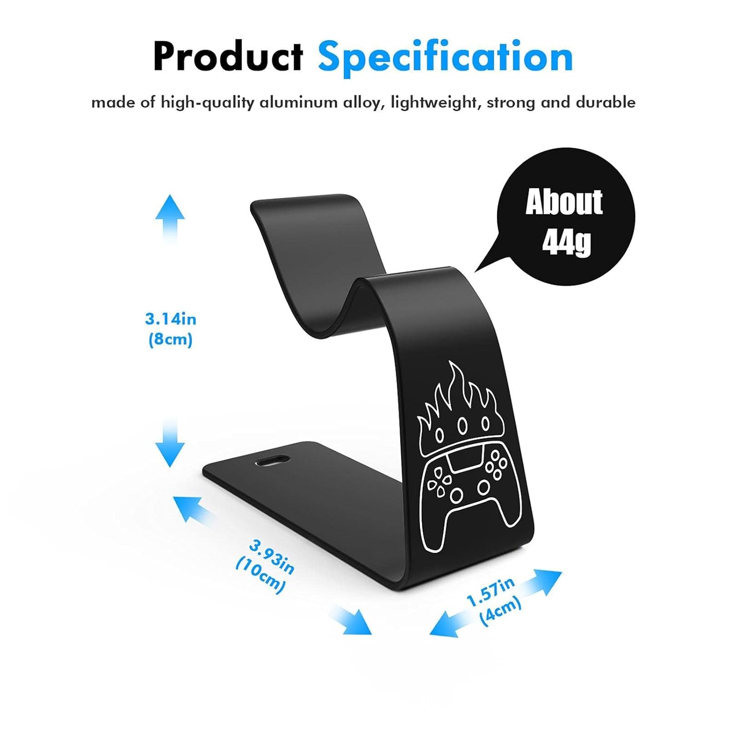 OIVO INDIA Universal Game Controller Holder Black Aluminum Alloy Holder, Mount Bracket, Perfect for PS5 Gamepad, Built-in Anti-Slip Pad Stand (PS5, XBOX, Nintendo Pro)