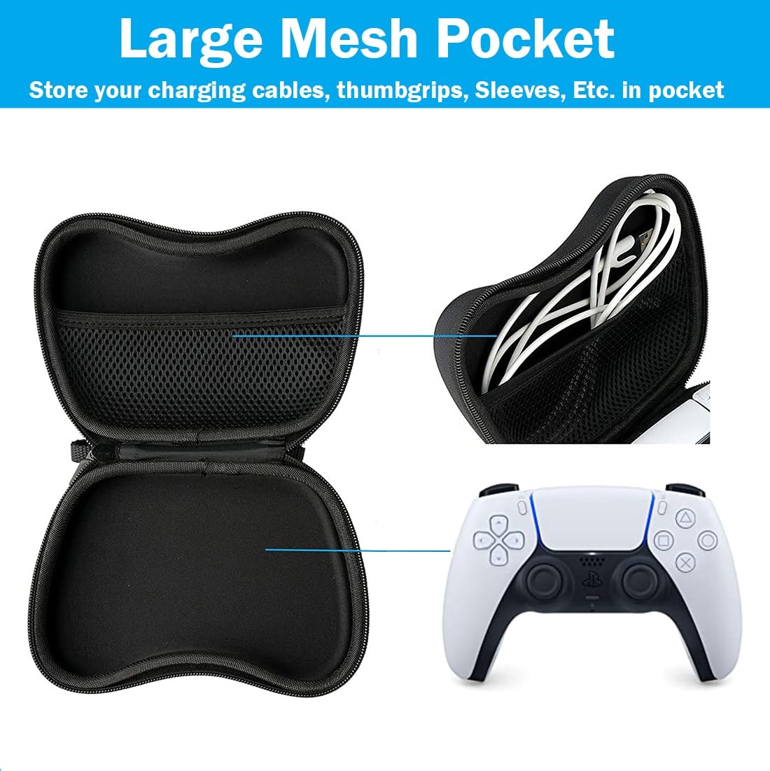 OIVO INDIA Multicolor & Black Universal Travel EVA Game Remote Controller Carrying Case Gaming Accessory Cover Case (Compatible for Xbox One, Xbox, Xbox 360, PS3, PS4, PS5 PS2) (Combo of 2)