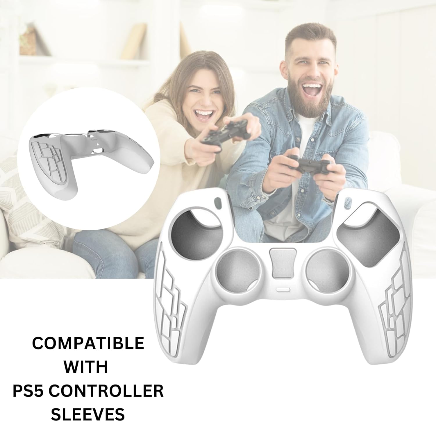 OIVO INDIA Black & White Controller Silicone Cover PS5 Controller Skin Non Slip Protective Case Sleeve Compatible with PlayStation 5 Controller |Combo of 2|