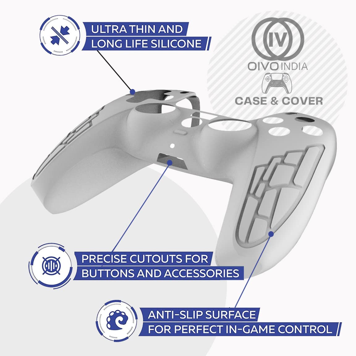 OIVO INDIA Black & White Controller Silicone Cover PS5 Controller Skin Non-Slip Protective Case Sleeve Compatible with PlayStation 5 Controller (Combo 2)