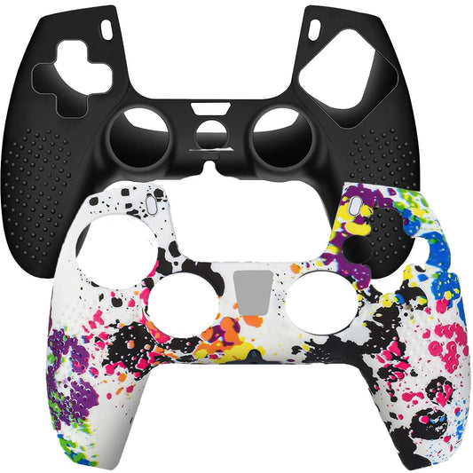 OIVO INDIA Black & White Controller Silicone Cover Case PS5 Controller Skin Anti Slip Protective Case Sleeve Compatible for Sony Playstation5 Controller (Combo of 2)