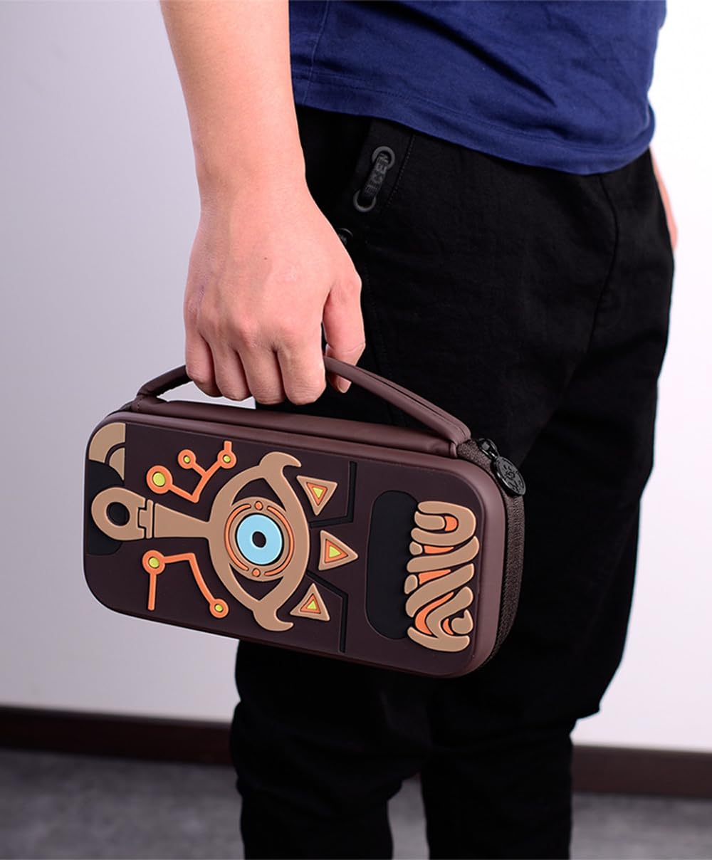 OIVO INDIA Hard Shell Travel Case Pouch Compatible with Nintendo Switch Console, Portable Carrying Case for Switch & Accessories Protective Box (Brown Zelda)