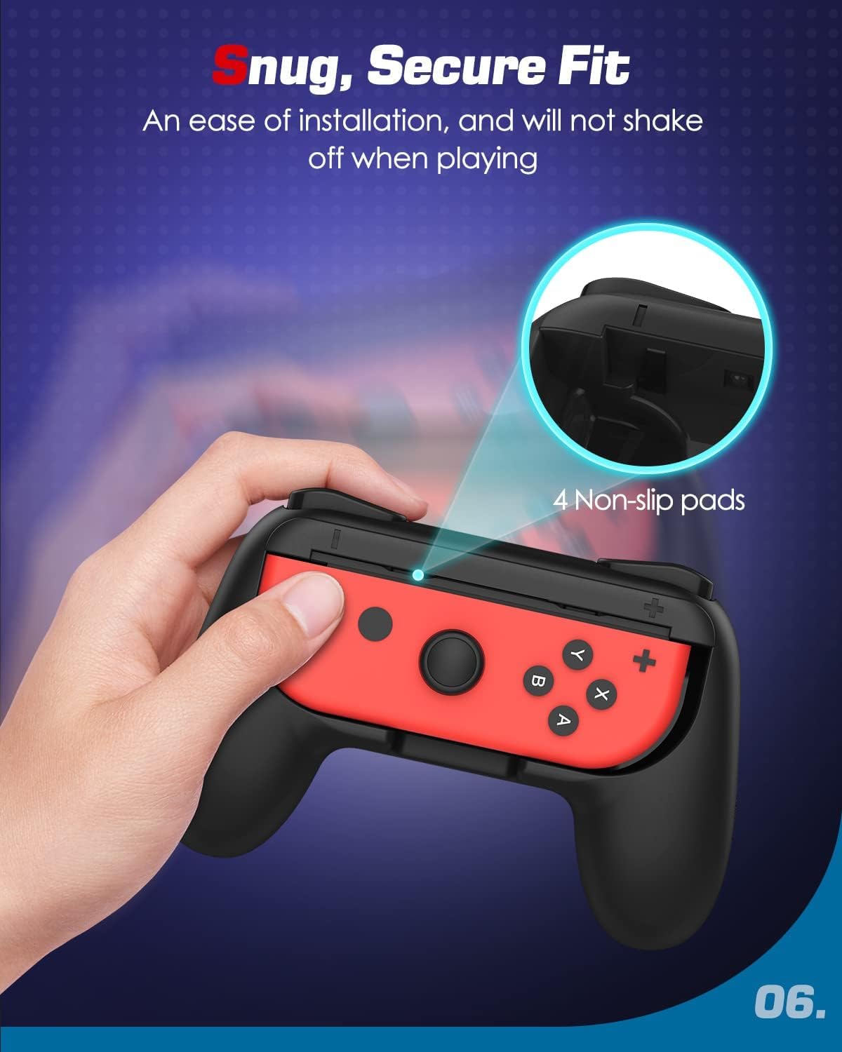 OIVO INDIA X DOBE Nintendo Switch More Comfortable Joy-Con Controller Grips For Nintendo Switch TWIN PACK of BLACK