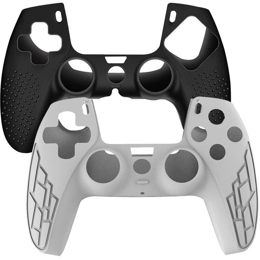 OIVO INDIA White & Black Controller Silicone Cover Case PS5 Controller Skin Anti Slip Protective Case Sleeve Compatible with Sony PlayStation 5 Controller (Combo of 2)