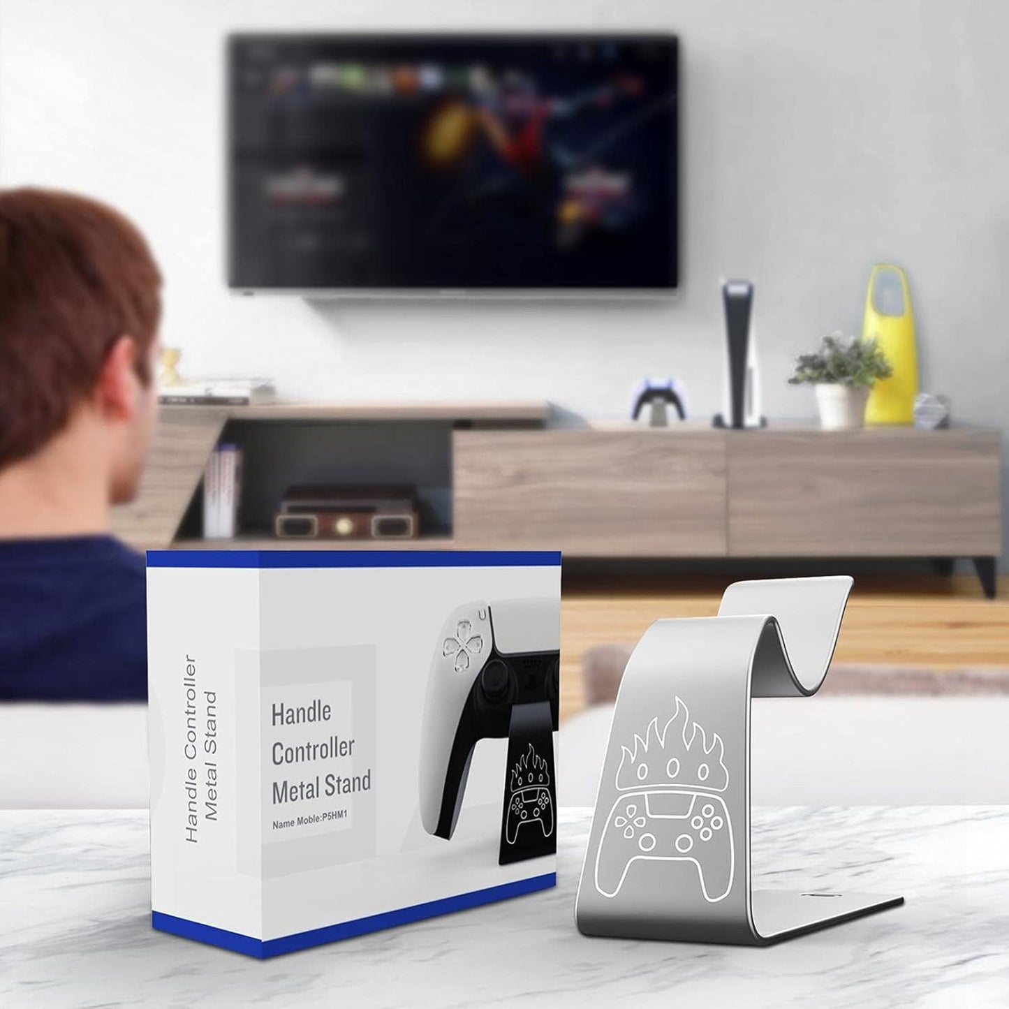 OIVO INDIA Universal Game Controller Holder Grey Aluminum Alloy Holder, Mount Bracket, Perfect for PS5 Gamepad, Built-in Anti-Slip Pad Stand (PS5, XBOX, Nintendo Pro)