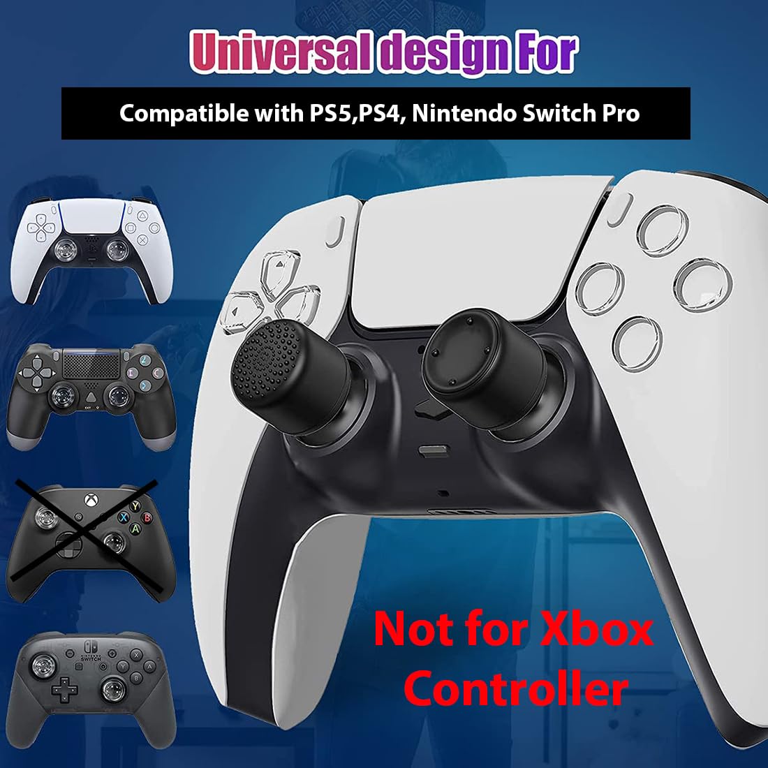 OIVO INDIA 8Pcs Black Silicone FPS Thumb Grip Set (Compatible with PS5,PS4,Nintendo Switch Pro)