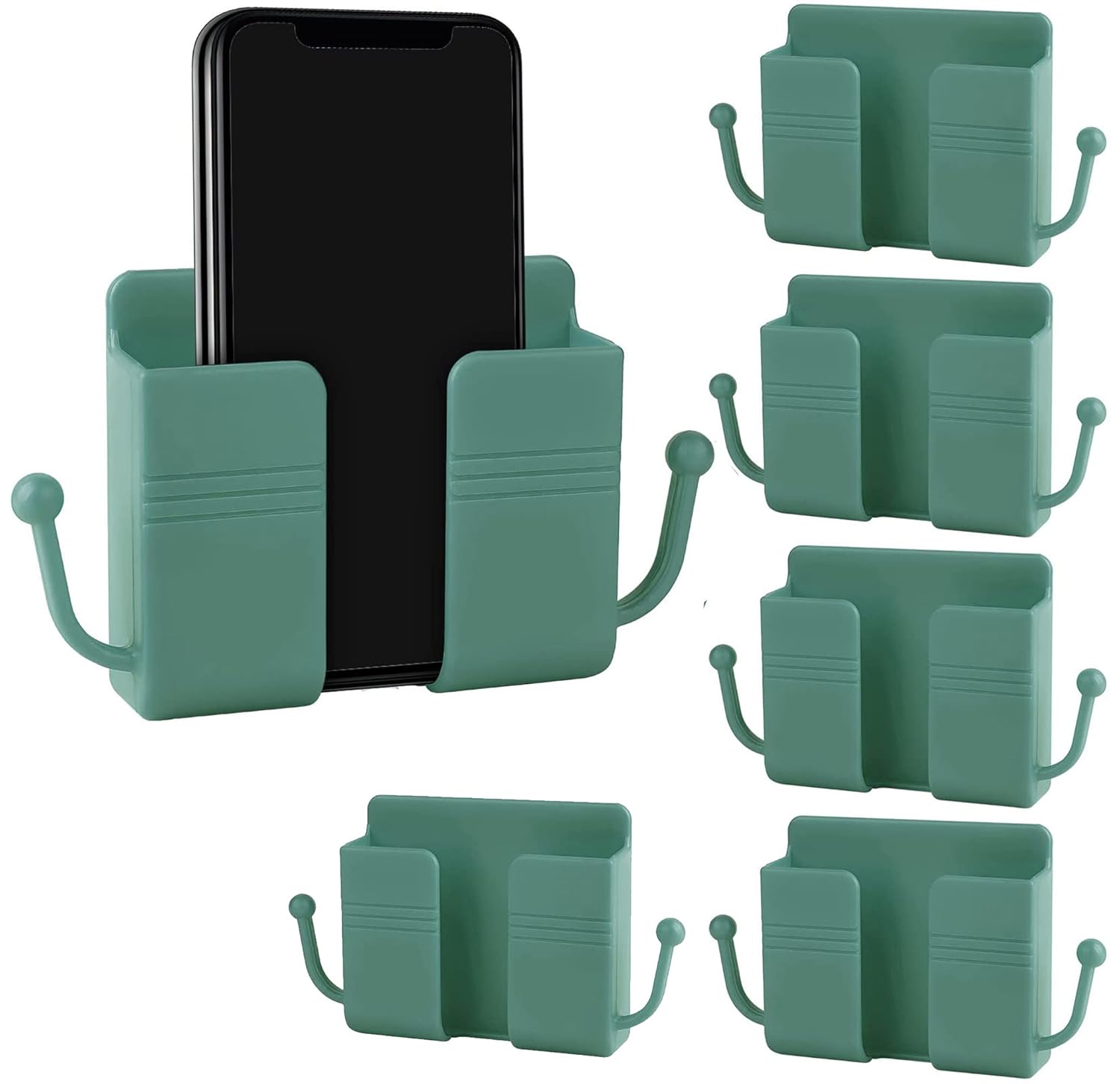 OIVO INDIA Self Adhesive Green Wall Mount Mobile Holder (Pack of 6)