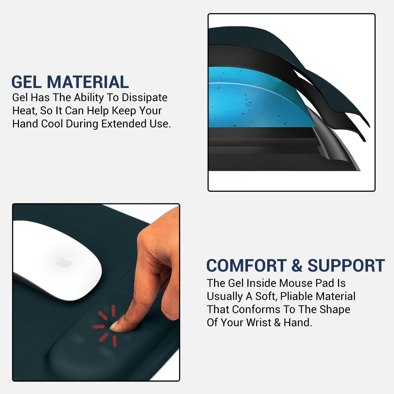 OIVO INDIA Gel Mouse Pad Wrist Rest Memory-Foam Ergonomic Mousepad (240x200mm)| Cushion Pain Relief| Suitable for Gaming, Computer, Laptop, Home & Office Non-Slip Rubber Base (Rama Green)