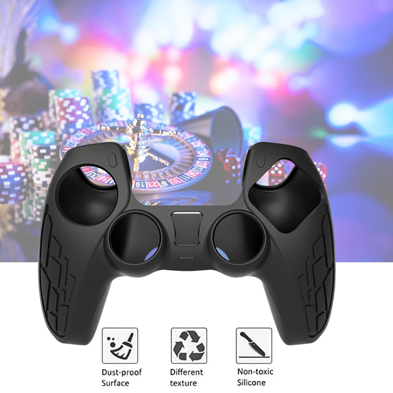 OIVO INDIA Black & White Controller Silicone Cover PS5 Controller Skin Non Slip Protective Case Sleeve Compatible with PlayStation 5 Controller |Combo of 2|