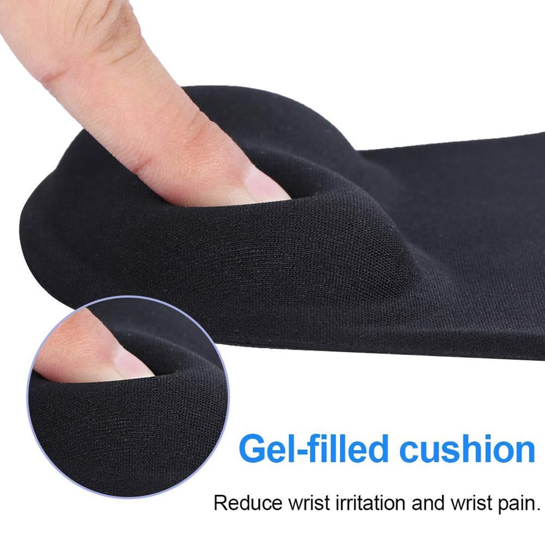 OIVO INDIA Mouse Pad, Ergonomic Mouse Pad with Comfortable Gel Wrist Rest Support, Non-Slip PU Base for Easy Typing Pain Relief, Durable and Washable, Classic (240x200mm) (Black)