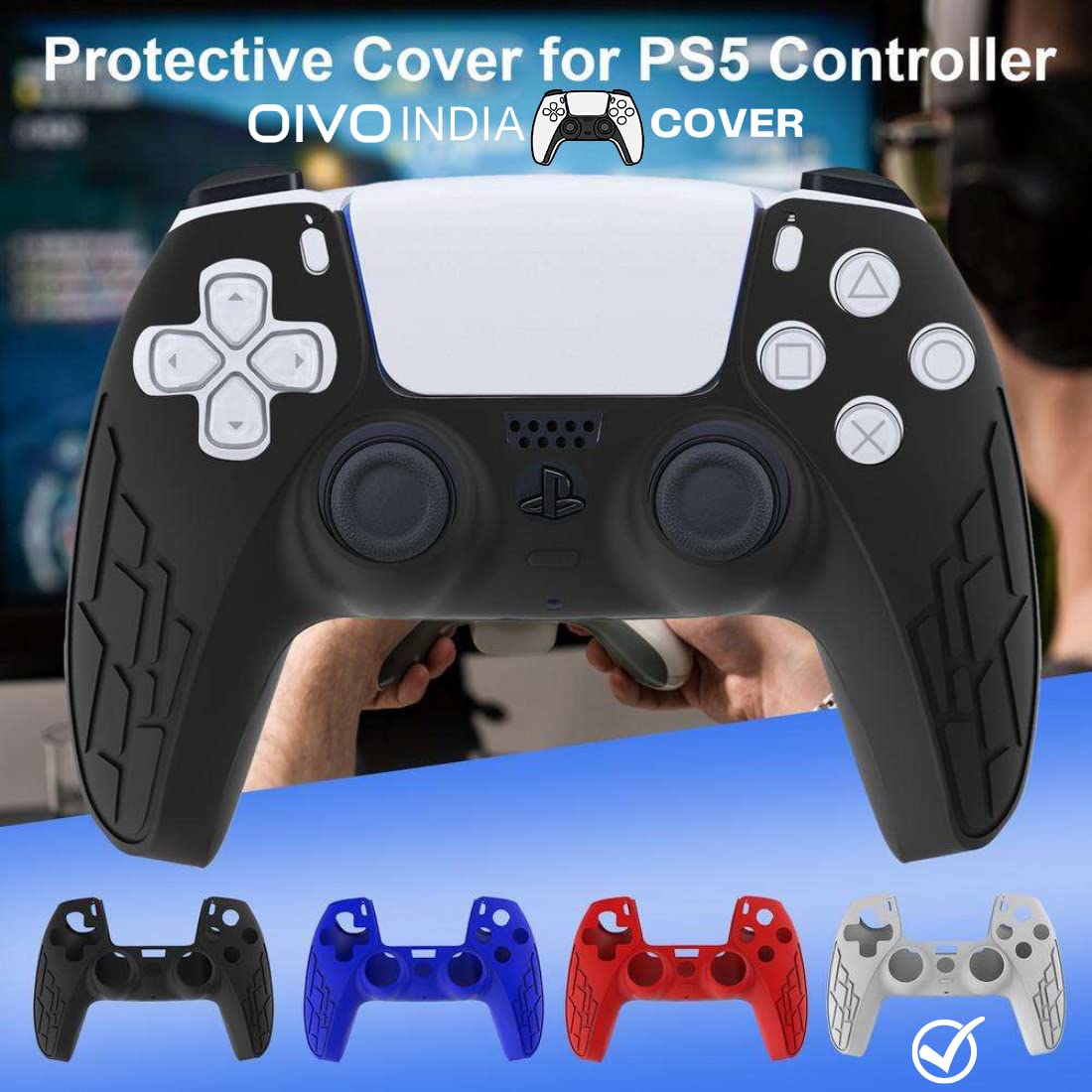 OIVO INDIA White Controller Silicone Cover Case PS5 Controller Skin Anti Slip Protective Sleeve Compatible with Sony PlayStation 5 Controller (Pack 2)
