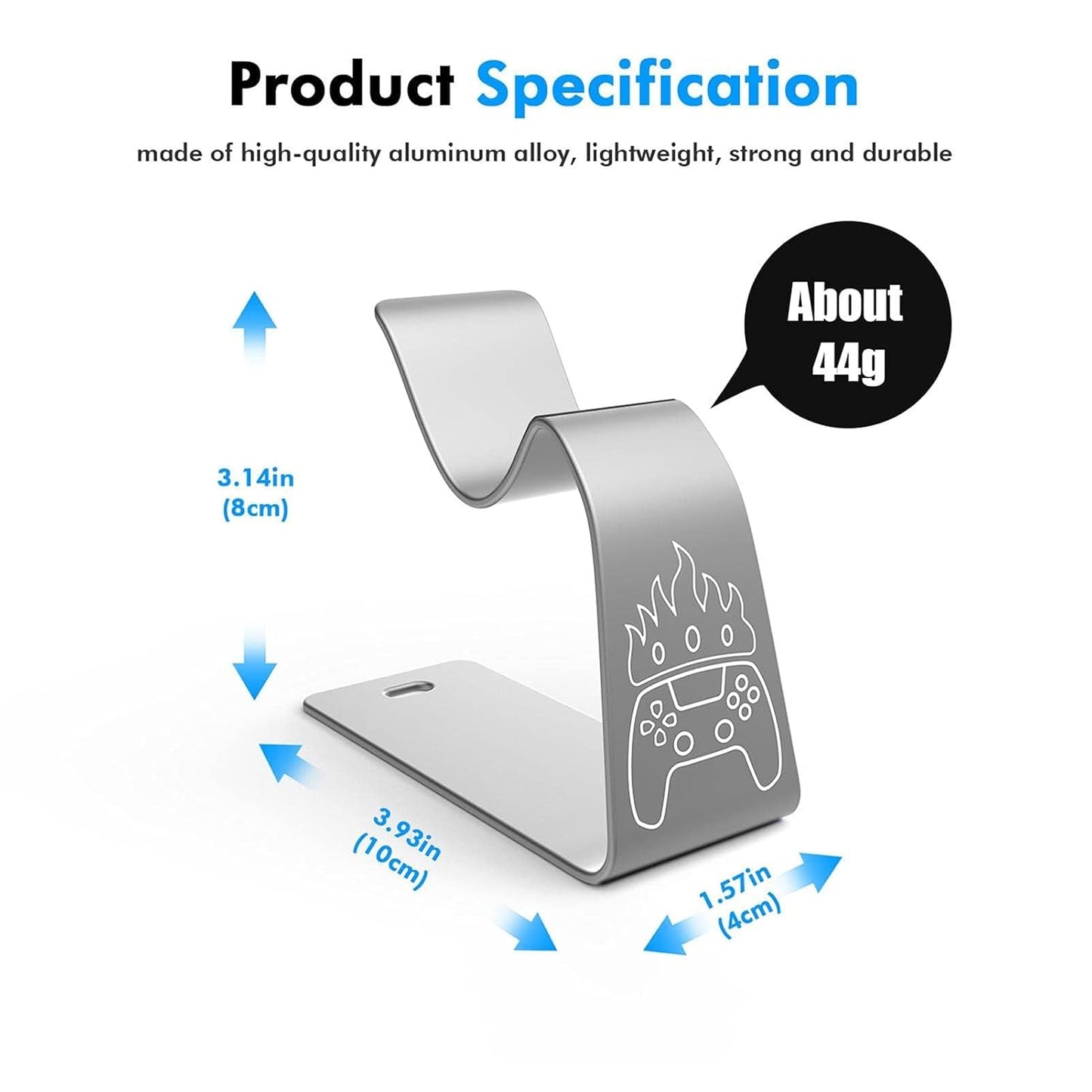 OIVO INDIA Universal Game Controller Holder Grey Aluminum Alloy Holder, Mount Bracket, Perfect for PS5 Gamepad, Built-in Anti-Slip Pad Stand (PS5, XBOX, Nintendo Pro)