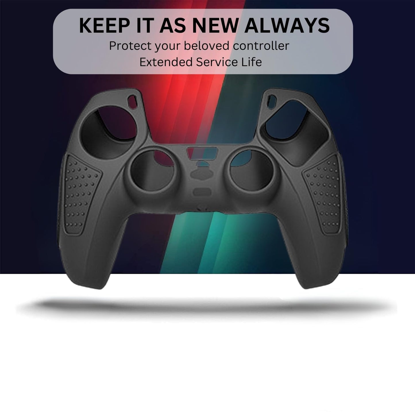 OIVO INDIA Black Dotted Design Cover for PS5 Game Controller Remote Sleeves with Black ThumbGrip Set Compatible with Sony PlayStation 5 Remote (Combo)
