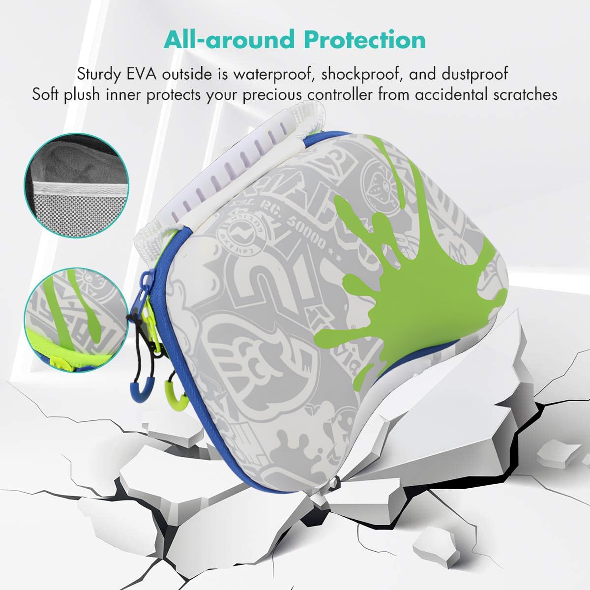 OIVO INDIA Multicolor Universal Travel EVA Game Remote Controller Carrying Case Gaming Accessory Cover Case (Compatible for Xbox One, Xbox, Xbox 360, PS3, PS4, PS5 PS2)