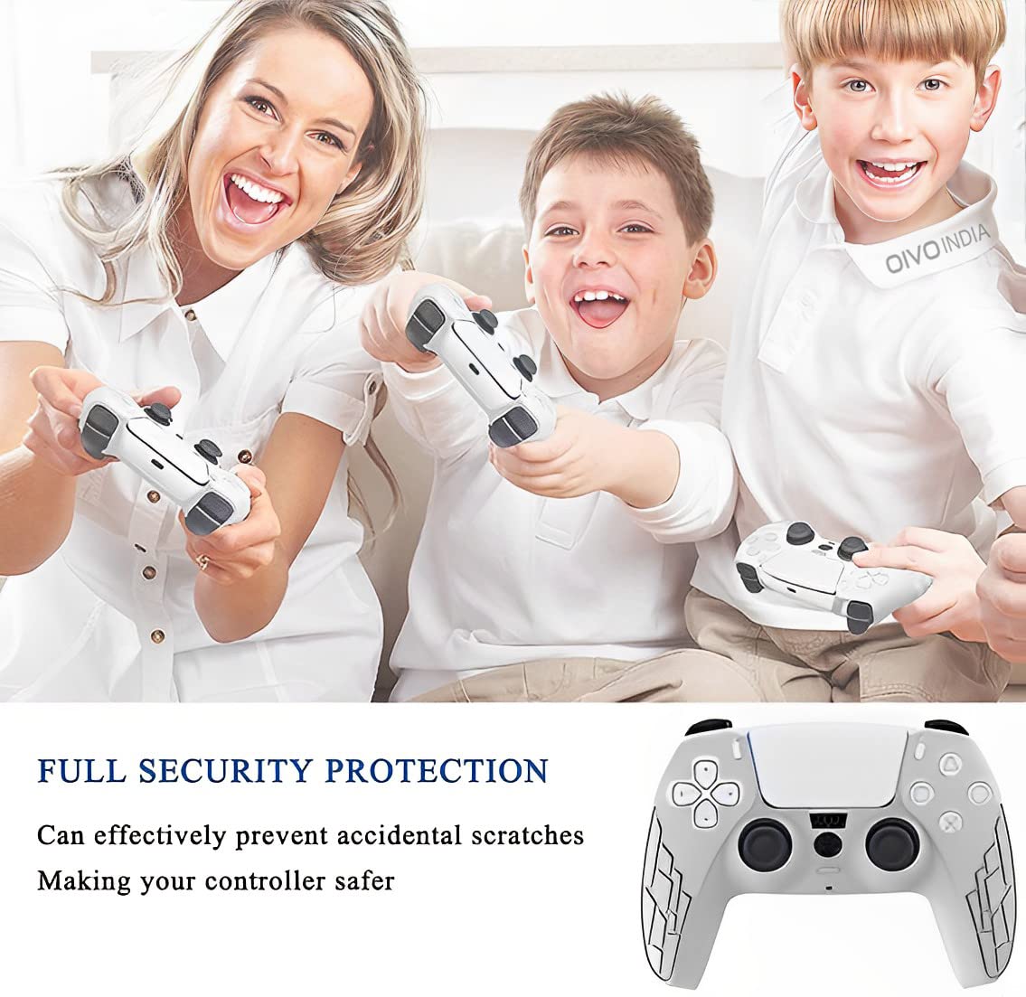 OIVO INDIA White Controller Silicone Cover Case PS5 Controller Skin Anti Slip Protective Sleeve Compatible with Sony PlayStation 5 Controller (Pack 2)