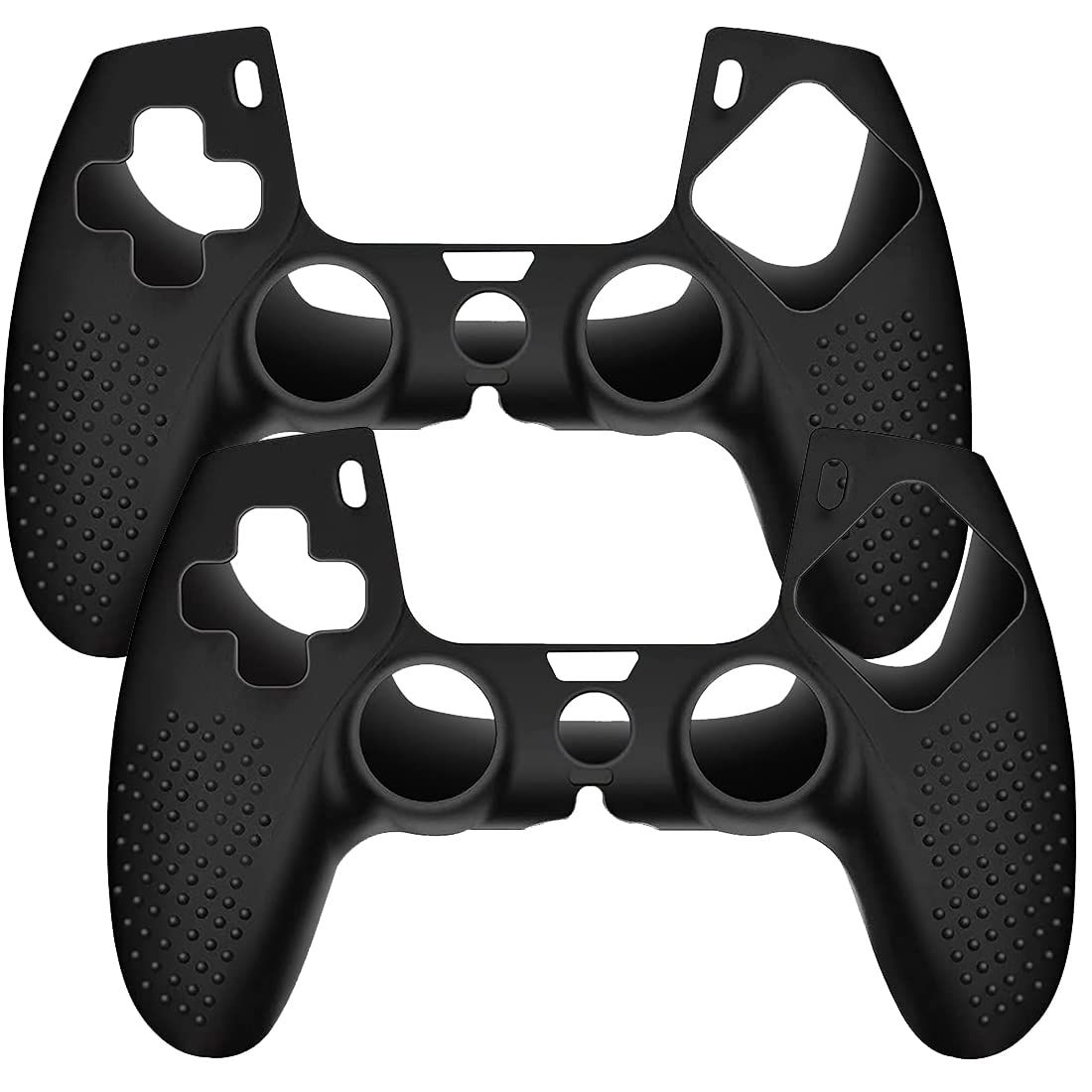 OIVO INDIA Black & White Controller Silicone Cover Case PS5 Controller Skin Anti Slip Protective Sleeve Compatible for Sony Playstation5 (Pack of 2- P5CC06 Zigzag BK+P5CC-08 Multicolor)