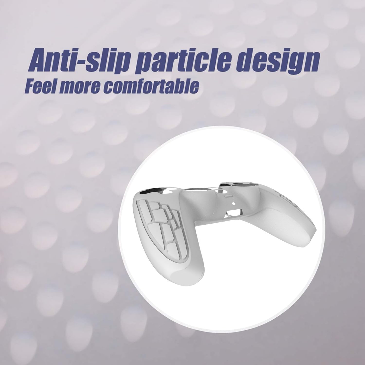 OIVO INDIA White Cover Compatible with PS5 Game Controller Remote Sleeves with Black ThumbGrip Set