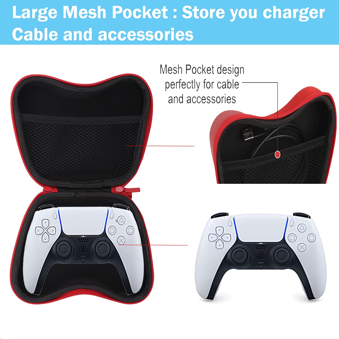 OIVO INDIA Hard Shell Water-Resistant Carry-Bag Compatible for PlayStation 5 Disc/Digital Version with 2 Controller Case PS5 Bag