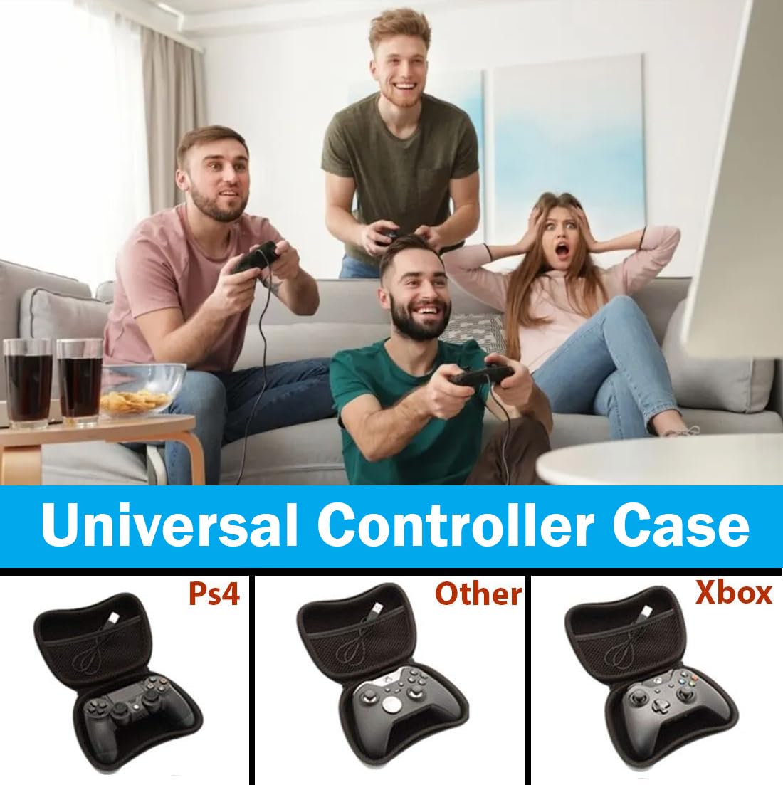 OIVO INDIA Multicolor & Black Universal Travel EVA Game Remote Controller Carrying Case Gaming Accessory Cover Case (Compatible for Xbox One, Xbox, Xbox 360, PS3, PS4, PS5 PS2) (Combo of 2)