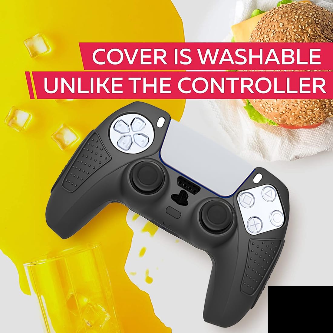 OIVO INDIA White & Black Controller Silicone Cover PS5 Controller Skin Non Slip Protective Case Sleeve Compatible with PlayStation 5 Controller (Combo 2)