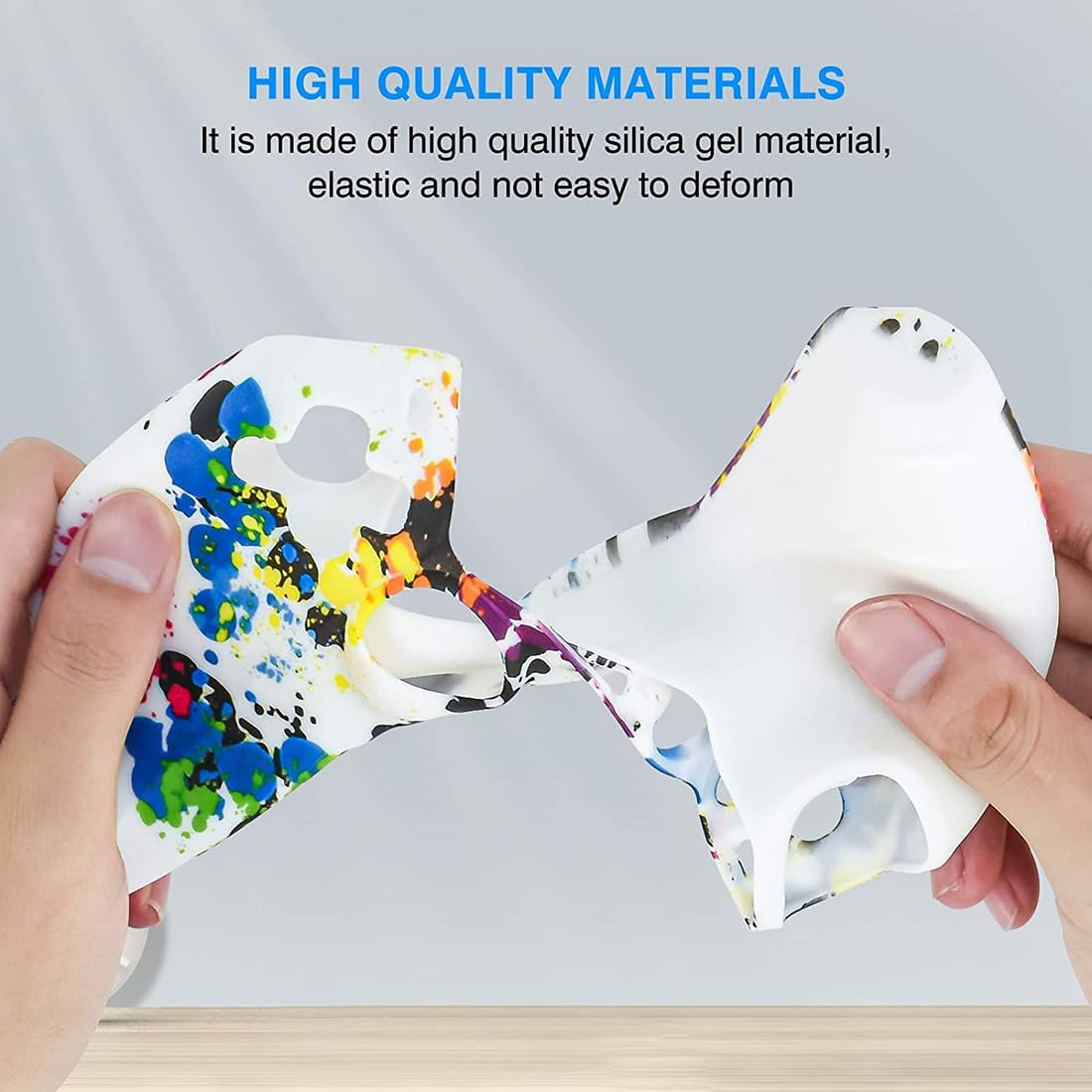 OIVO INDIA Black and Multicolor Controller Silicone PS5 Controller Non-Slip Protective Cover Sleeve Compatible with PlayStation 5 Controller (Combo 2)