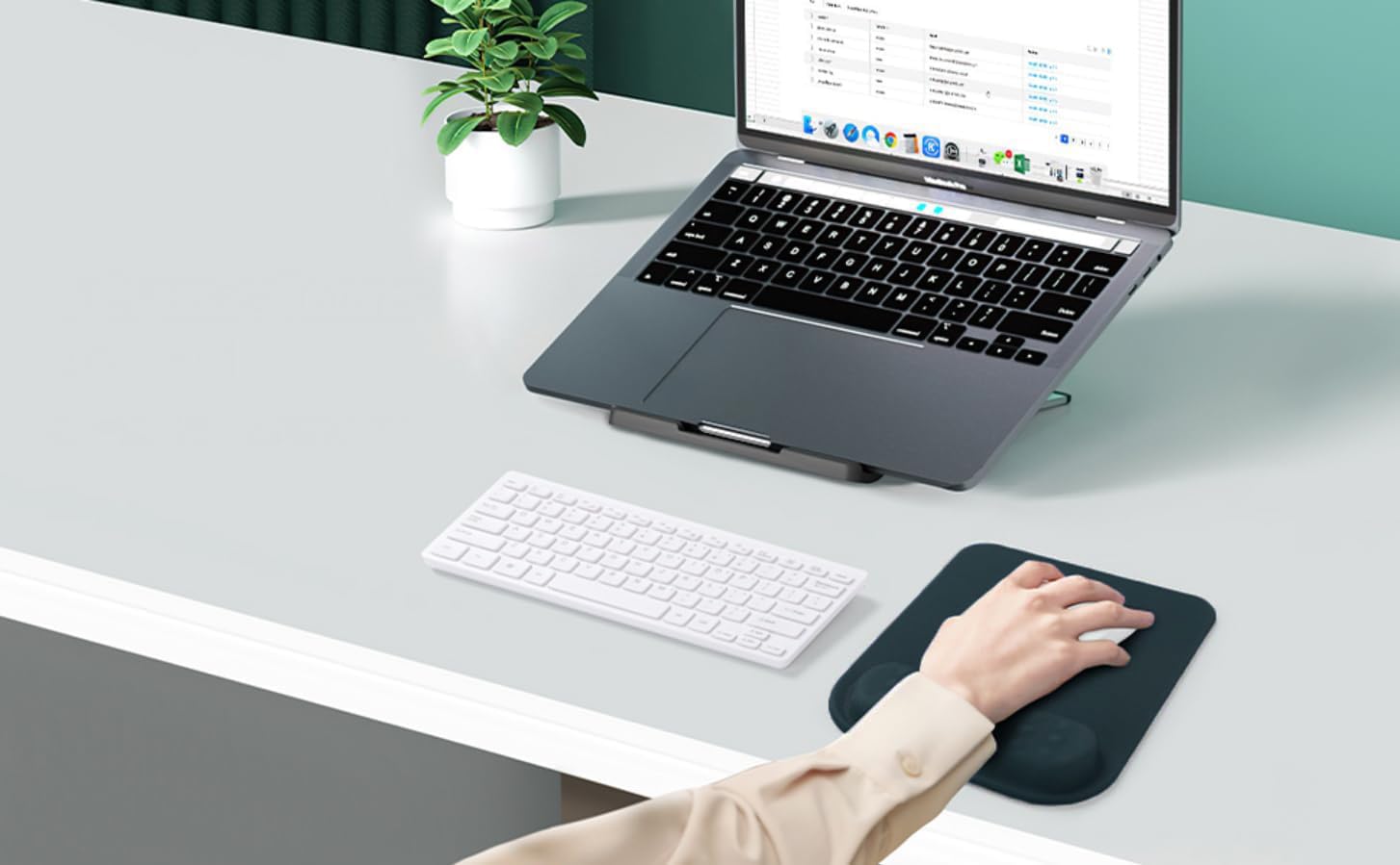 OIVO INDIA Gel Mouse Pad Wrist Rest Memory-Foam Ergonomic Mousepad (240x200mm)| Cushion Pain Relief| Suitable for Gaming, Computer, Laptop, Home & Office Non-Slip Rubber Base (Rama Green)