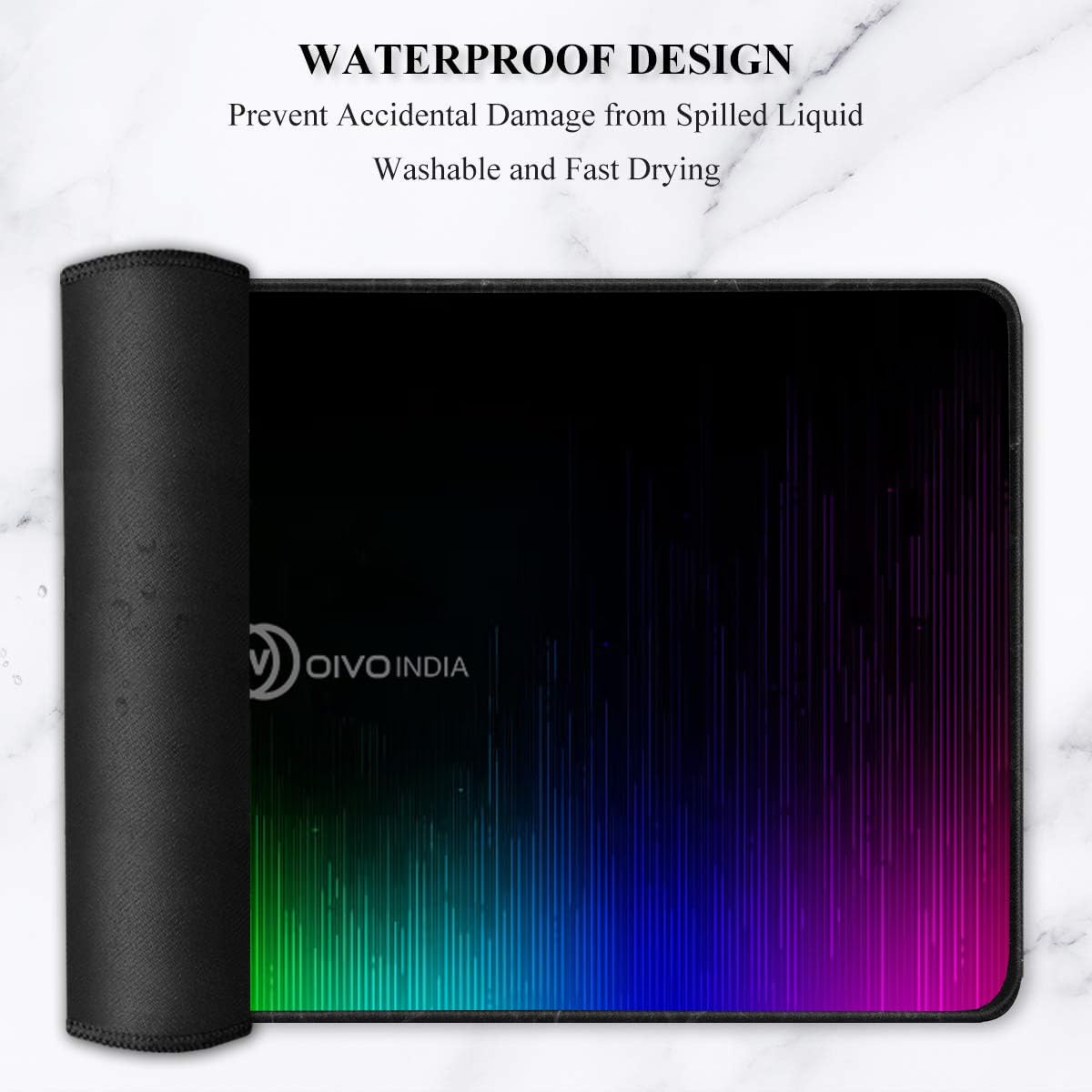 OIVO INDIA Extended Size XL (800 mm x 300 mm) Gaming Mouse Pad| Stitched Edges| Non-Slip Rubber Base|Computer Laptop|Keyboard Mouse Pad for Office & Home (Multicolor)