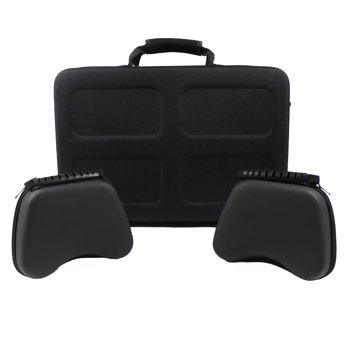 OIVO INDIA Hard Shell Water-Resistant PS5 Carrying Bag Compatible for PlayStation 5 Disc/Digital Version with Black Controller Case(Bag, 2 Controller Case)