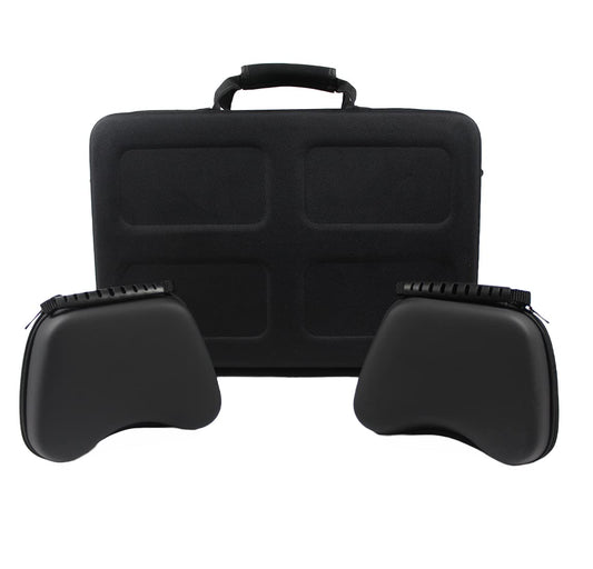 OIVO INDIA Hard Shell Water-Resistant PS5 Carrying Bag Compatible for PlayStation 5 Disc/Digital Version with Black Controller Case(Bag, 2 Controller Case)