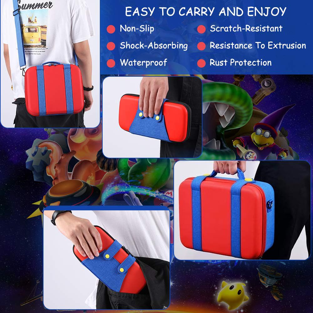 OIVO INDIA Travel Case Compatible for Nintendo Switch and Switch OLED ,Travel Carrying Case Storage Bag Protective Hard Shell for Controller & Accessories with Shoulder Strap