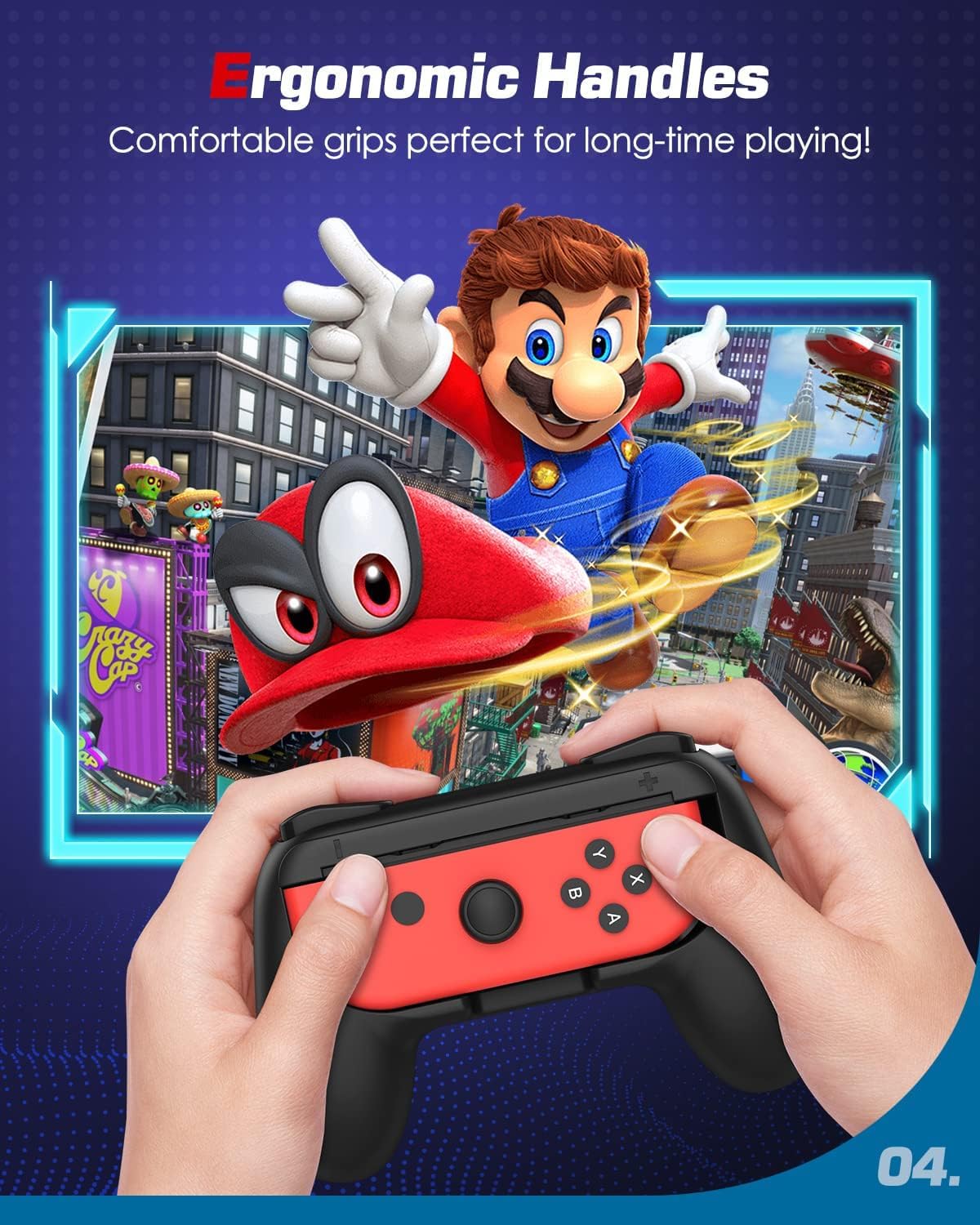 OIVO INDIA X DOBE Nintendo Switch More Comfortable Joy-Con Controller Grips For Nintendo Switch TWIN PACK of BLACK