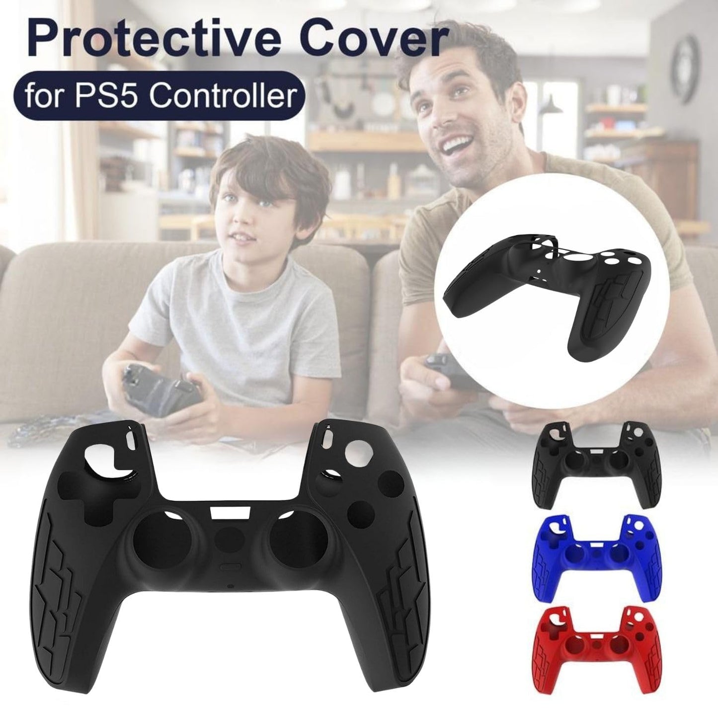 OIVO INDIA Black & White Controller Silicone Cover Case PS5 Controller Skin Anti Slip Protective Sleeve Compatible for Sony Playstation5 (Pack of 2- P5CC06 Zigzag BK+P5CC-08 Multicolor)