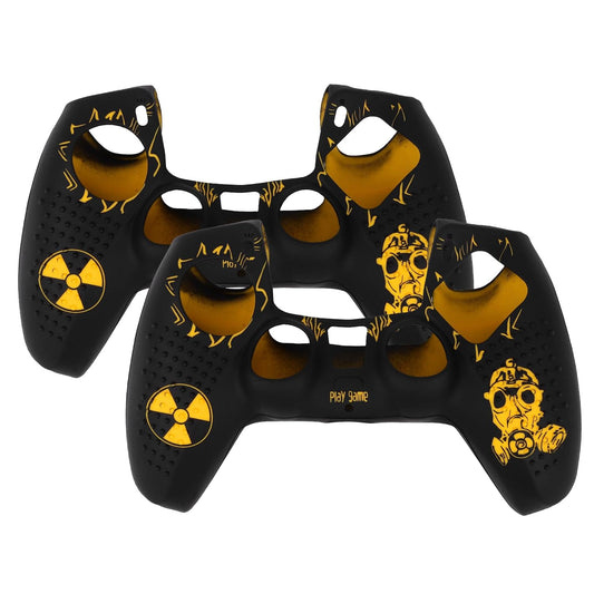 OIVO INDIA Black Skull Controller Silicone Cover Case PS5 Controller Skin Anti Slip Protective Case Sleeve Compatible for Sony PlayStation 5 Controller (Pack of 2)